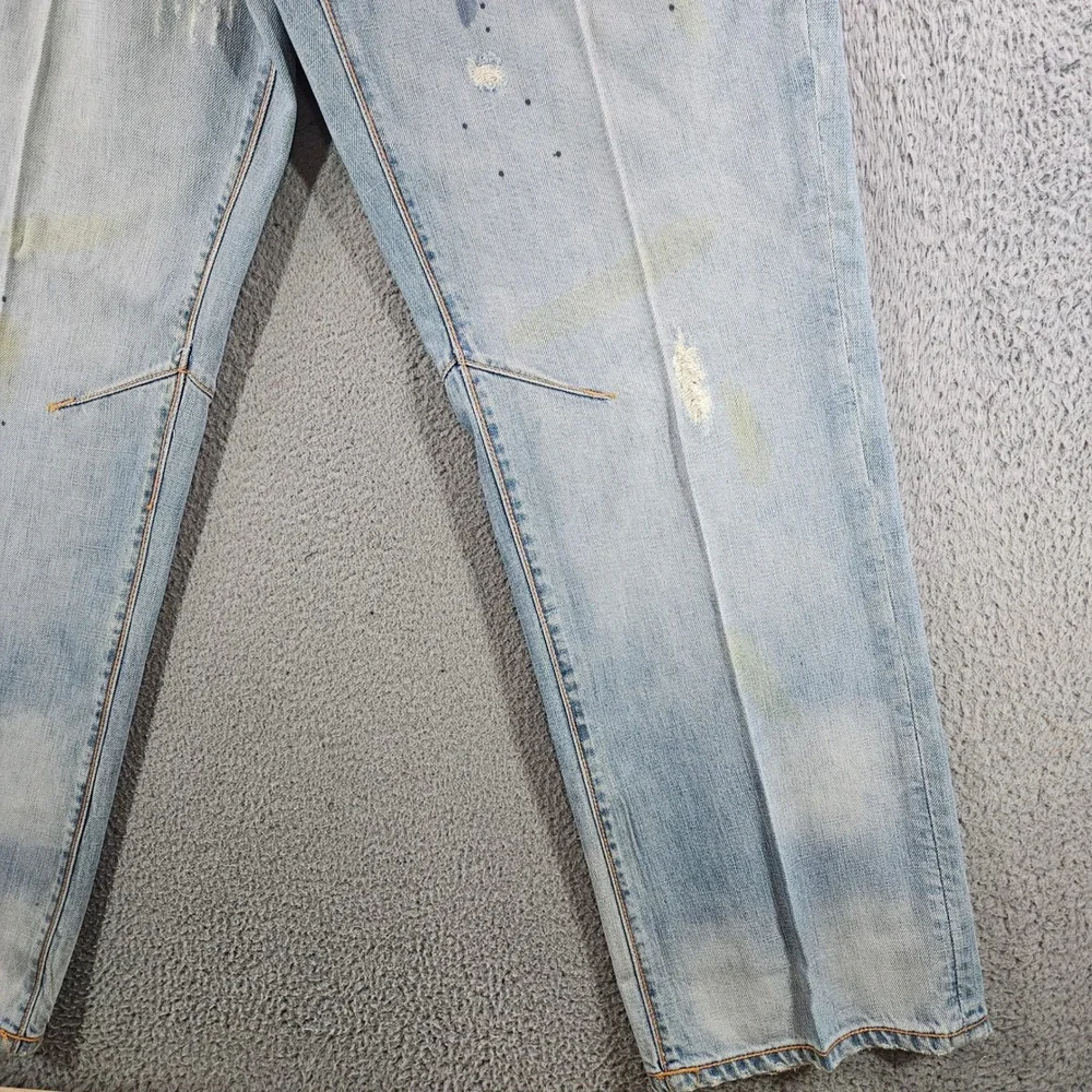 Rocawear Mens Light‎ Wash Distressed Paint Splatter Denim Jeans Size 38x34 Y2K
